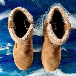 SALE! BUY! NWOT Khombu Womens 8 Booties Suede Faux Fur Winter Ankle Boot Brown